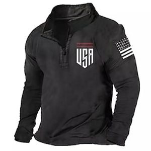 Men's Zip Up Sweatshirt Pullover Half Zip Letter Graphic Prints Zipper Print Daily Sports 3D Print Designer Casual Big and Tall Clothing Apparel Hoodies Sweatshirts  Long Sleeve Black miniinthebox