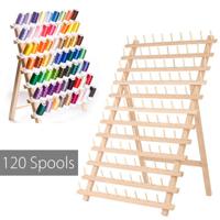 120 Spools Wood Folded Thread Rack - thumbnail