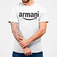 Men's Unisex Tee T shirt Hot Stamping Graphic Prints Letter Plus Size Print Short Sleeve Casual Tops Cotton Basic Fashion Designer Big and Tall White miniinthebox - thumbnail