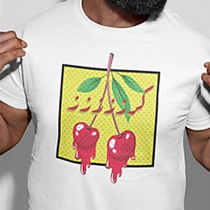 Men's Unisex Tee T shirt Hot Stamping Graphic Prints Fruit Plus Size Print Short Sleeve Casual Tops Cotton Basic Fashion Designer Big and Tall White Lightinthebox