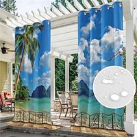 Patio Outdoor Curtains 2 Panels Grommet Top Waterproof Outdoor Blackout UV Sun Curtains Drapes for Porch Pergola Gezebo Cabana Sun Room Deck Lightinthebox