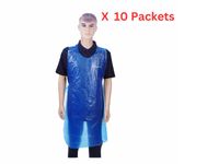 Hotpack Plastic Apron Blue 28 Inch Width X 46 Inch Length 100 Pieces X 10 Packets