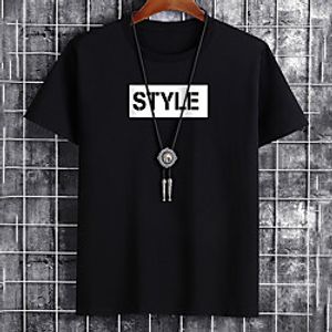 Men's Unisex Tee T shirt Hot Stamping Graphic Prints Letter Plus Size Print Short Sleeve Casual Tops Cotton Basic Fashion Designer Big and Tall White Black Khaki Lightinthebox
