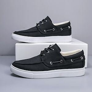 Men's Sneakers Boat Shoes Tassel Skate Shoes Classic Casual British Daily Office  Career Canvas Breathable Comfortable Slip Resistant Black Green Khaki Spring Fall Lightinthebox