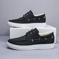 Men's Sneakers Boat Shoes Tassel Skate Shoes Classic Casual British Daily Office  Career Canvas Breathable Comfortable Slip Resistant Black Green Khaki Spring Fall Lightinthebox - thumbnail