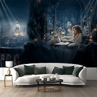 Girl Cat Window Hanging Tapestry Wall Art Large Tapestry Mural Decor Photograph Backdrop Blanket Curtain Home Bedroom Living Room Decoration Lightinthebox - thumbnail