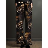 Women's Wide Leg Pants Trousers Full Length Pocket High Cut Micro-elastic High Waist Fashion Streetwear Valentine's Day Casual Black S M Spring  Summer Lightinthebox - thumbnail
