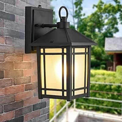 Outdoor Wall Light Fixtures with Dusk to Dawn Sensor Exterior Waterproof Wall Lanterns Wall Mounted Lighting Glass Shades for Patio Front Door Entryway 110-240V miniinthebox