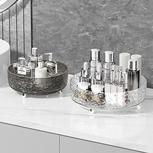 Rotating Cosmetic Storage Box Light Luxury Glacier Pattern Transparent Makeup Organizer Carousel for Skincare Products, Perfumes, and More on Desktop Lightinthebox