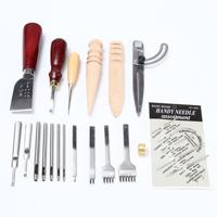 25Pcs/Set Leather Craft Hand Stitching Sewing Tool Thread Awl Waxed Thimble Kit