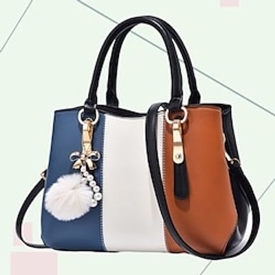 Women's Handbag Shoulder Bag Diaper Bag Tote Polyester PU Leather Shopping Daily Pendant Large Capacity Durable Contrast Color Black / White Black / Red White / Blue miniinthebox Women's Handbag Shoulder Bag Diaper Bag Tote Polyester PU Leather Shopping Daily Pendant Large Capacity Durable Contrast Color Black / White Black / Red White / Blue miniinthebox
