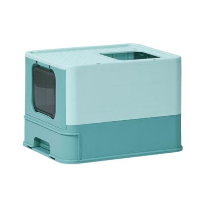 Pakeway Foldable Cat Litter Box With Cat Litter Scoop Green - 52.5X41X37.5cm