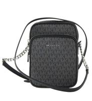 Michael Kors Medium Signature Leather North South Chain Crossbody Handbag Black (70118)