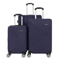 PARA JOHN Premier 3-Piece Luggage Set: Sleek ABS + PC Shell, Effortless Glide with 8 Spinner Wheels - BLUE