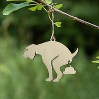 Creative Dog Pooping Shape Decorative Hanging - Made of Wood Material, Suitable for Indoor and Outdoor Decoration, Miniature Dog Decoration for Doghouses, a Unique and Creative Gift Idea Lightinthebox
