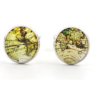 Men's Cufflinks Simple Classic Brooch Jewelry Silver Brown For Daily Wear Date miniinthebox