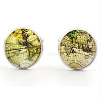 Men's Cufflinks Simple Classic Brooch Jewelry Silver Brown For Daily Wear Date miniinthebox - thumbnail