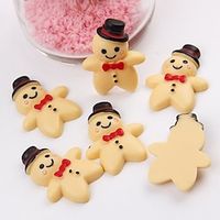 10pcs Resin Gingerbread BoyGirl Cabochons Artificial Cookie Food Flatback Crafting Embellishments Set For Jewelry And Crafts miniinthebox - thumbnail