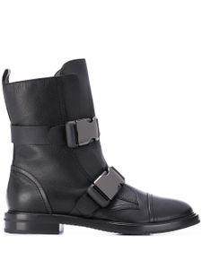 Casadei buckle strap boots - Black