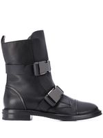 Casadei buckle strap boots - Black - thumbnail