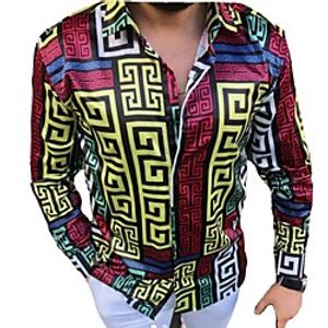 Men's Shirt 3D Print Graphic Prints Button-Down Long Sleeve Daily Tops Hip Hop Beach Wine miniinthebox