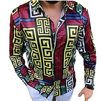 Men's Shirt 3D Print Graphic Prints Button-Down Long Sleeve Daily Tops Hip Hop Beach Wine miniinthebox