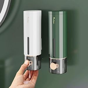 450ml Traceless Wall Mounted Push Type Liquid Dispenser Wall Mounted Manual Soap Dispenser Liquid Hand Sanitizer Dispenser for Shampoo Body Wash Facial Cleanser miniinthebox