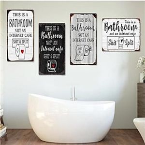 1pc Sarcastic Metal Tin Sign Bathroom Decor Wall Decor Signs This Is Bathroom Not An Internet 20x30cm/8''x12'' miniinthebox