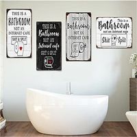 1pc Sarcastic Metal Tin Sign Bathroom Decor Wall Decor Signs This Is Bathroom Not An Internet 20x30cm/8''x12'' miniinthebox - thumbnail