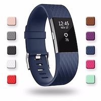 Smart Watch Band for Fitbit Charge 2 Silicone Smartwatch Strap Soft Breathable Classic Buckle Replacement  Wristband miniinthebox - thumbnail
