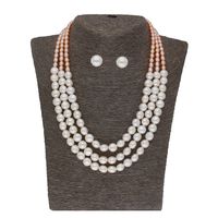 Baidehi 3 Lines Pearl Necklace Set (JPAU-21-300) Baidehi 3 Lines Pearl Necklace Set (JPAU-21-300)
