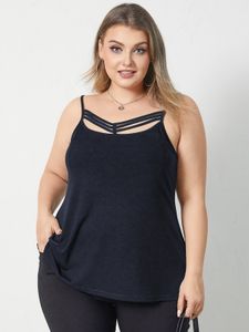 YOINS BASICS Plus Size V-neck Cut Out Backless Design Sleeveless Cami