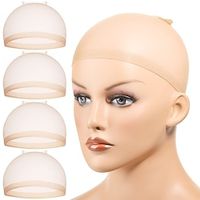 HD Wig Cap 4PCS Ultra Thin Wig Caps Light Brown Nylon Wig Caps for Women Stretchy Natural Transparent HD Wig Caps for Lace Front Wigs Summer Wear Comfortable Wig Cap miniinthebox