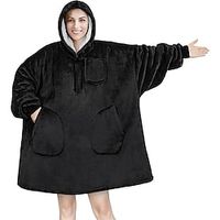 Ovesized Wearable Blanket Hoodie, Sherpa Fleece Blanket for Women Men Flannel Sherpa Soft Warm Cozy Blanket Jacket Sweater Gift for Adult Teens One Size miniinthebox - thumbnail