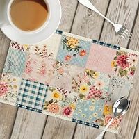 1PC Rural American Floral Placemat Table Mat 12x18 Inch Table Mats for Party Kitchen Dining Decoration Lightinthebox