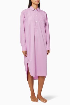 Poplin Night Shirt Dress in Organic Cotton Poplin Night Shirt Dress in Organic Cotton