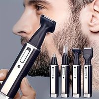 4 In 1 Rechargeable Men Electric Nose Ear Hair Trimmer Painless Women Trimming Side Burns Eyebrows Beard Hair Clipper Cut Shaver miniinthebox - thumbnail