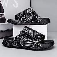 Men's Sandals Slippers Flip-Flops Slides Casual Beach Outdoor Home Faux Leather Breathable Black Gray Summer Lightinthebox