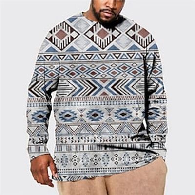 Men's Plus Size Pullover Sweatshirt Big and Tall Graphic Crew Neck Long Sleeve Spring   Fall Basic Fashion Streetwear Comfortable Casual Sports Tops Lightinthebox