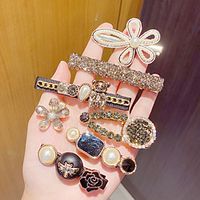1pcs Kids  Toddler Girls' Net Celebrity Hot Style Rhinestone Hairpin Five Set Pearl Hairpin Bangs Clip Temperament Girl Side Full Of Diamond Hair Accessories Lightinthebox - thumbnail