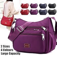 Women's Crossbody Bag Shoulder Bag Hobo Bag Nylon Outdoor Daily Holiday Zipper Large Capacity Lightweight Durable Solid Color Black Red Blue Lightinthebox - thumbnail