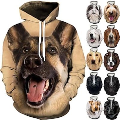 Animal Dog Puppy Hoodie Anime Front Pocket Graphic Hoodie For Men's Women's Unisex Adults' 3D Print 100% Polyester miniinthebox