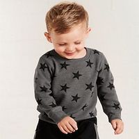 Kids Boys Sweatshirt Long Sleeve Star Crewneck Black Children Tops Fall Winter Fashion Daily Daily Outdoor Regular Fit 2-8 Years Lightinthebox - thumbnail