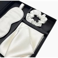 100% Mulberry Silk Pillowcase Set for Hair and Skin, 19 Momme Nature Silk-1 Pillowcases, 1 Eye Mask, 1 Scrunchie-Luxury Sleep Set Gift, Pillow Cases with Envelope Closure Standard Size Lightinthebox - thumbnail