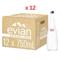 Evian Sparkling Natural Mineral Water 750 ml x 12 Carton