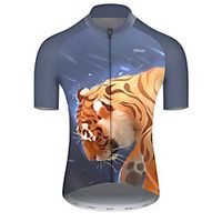 21Grams Men's Short Sleeve Cycling Jersey Summer Nylon Polyester BlueYellow Galaxy Tiger Animal Bike Jersey Top Mountain Bike MTB Road Bike Cycling Ultraviolet Resistant Quick Dry Breathable Sports miniinthebox - thumbnail