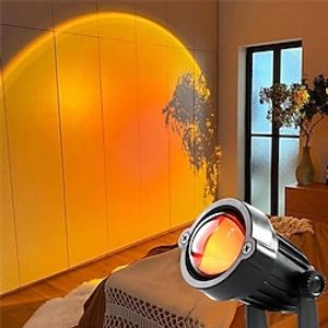 Sunset Projector Rainbow Projector Atmosphere Night Light Home Coffee Shop Background Wall Decoration Colorful Lamp on Tiktok Youtube IG Style USB Power Lightinthebox