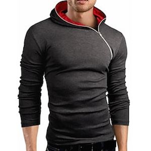 Men's Hoodie Pullover Hoodie Sweatshirt Solid Color Zipper Daily Holiday Going out non-printing Casual Streetwear Hoodies Sweatshirts  Black Light gray Dark Gray Lightinthebox