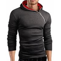 Men's Hoodie Pullover Hoodie Sweatshirt Solid Color Zipper Daily Holiday Going out non-printing Casual Streetwear Hoodies Sweatshirts  Black Light gray Dark Gray Lightinthebox - thumbnail