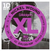 D'Addario Electric Guitar String Super Light Gauge - 10 Set Value Pack